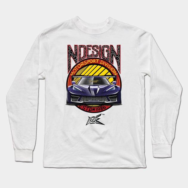 corvette c8 stingray widebody violet Long Sleeve T-Shirt by naquash